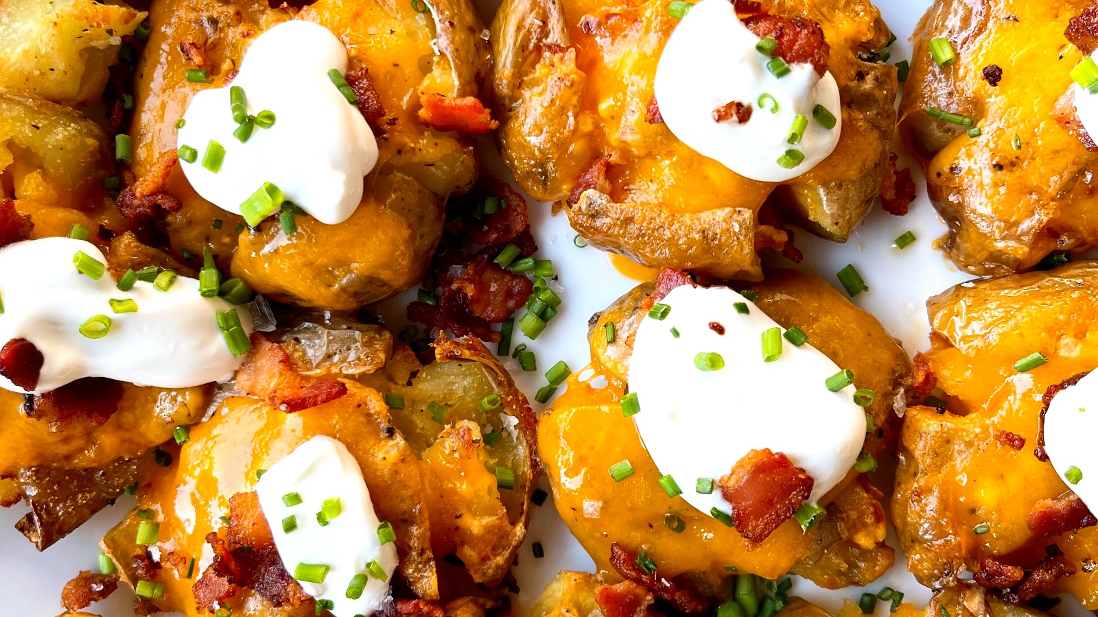 Image of Loaded Air Fried Smashed Potatoes